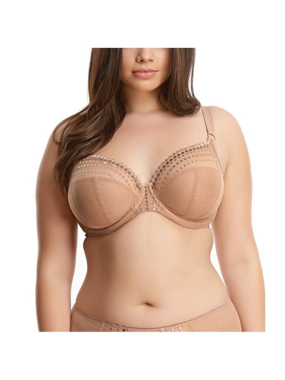 Elomi Matilda Underwire Unpadded Bra Lace Size 32L EL8900 Nude Beige Lingerie